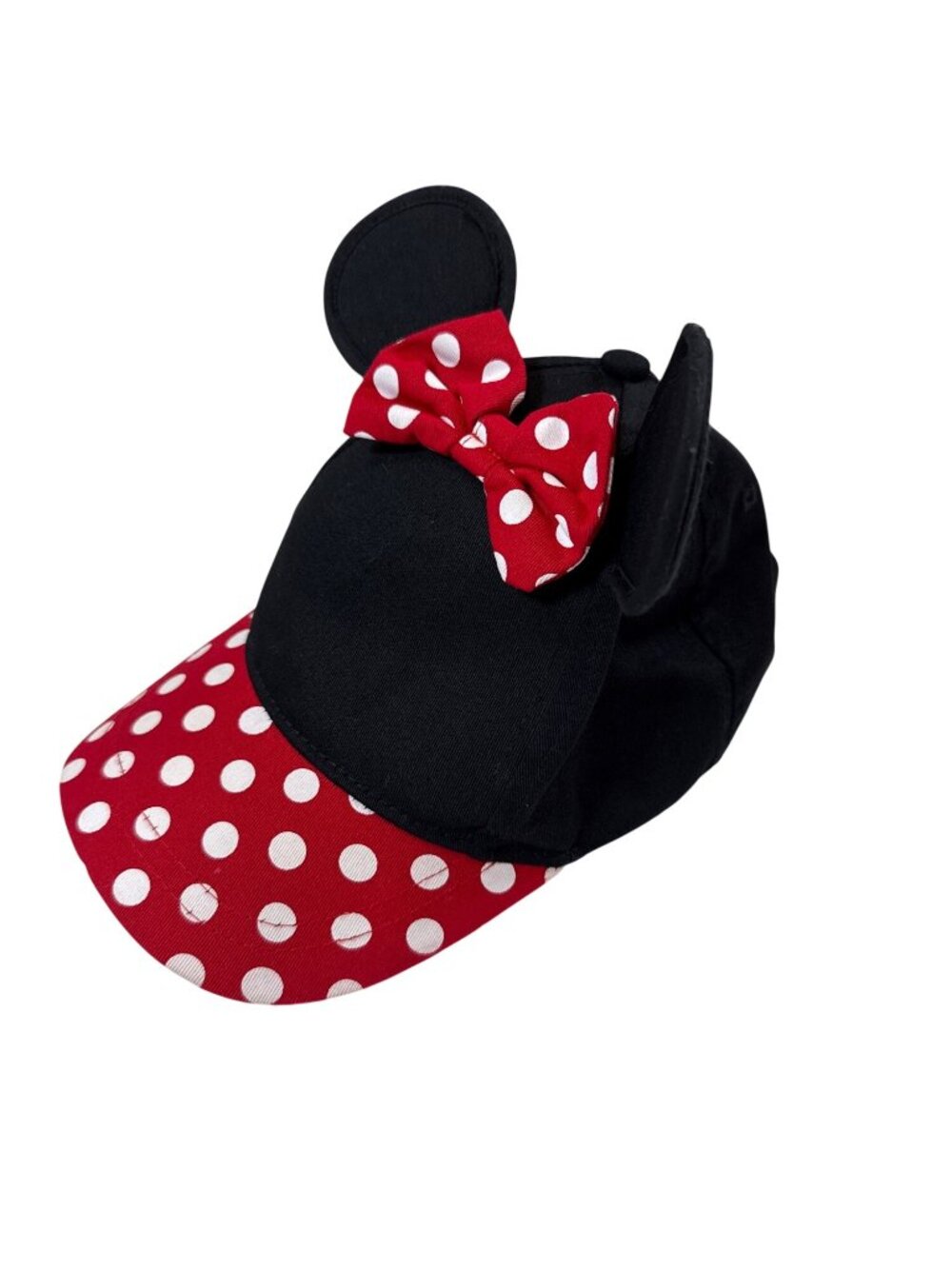 Disney Minnie Mouse Polka Dot Ears & Red Bow OSFM childrens Cap Hat - Picture 2 of 7